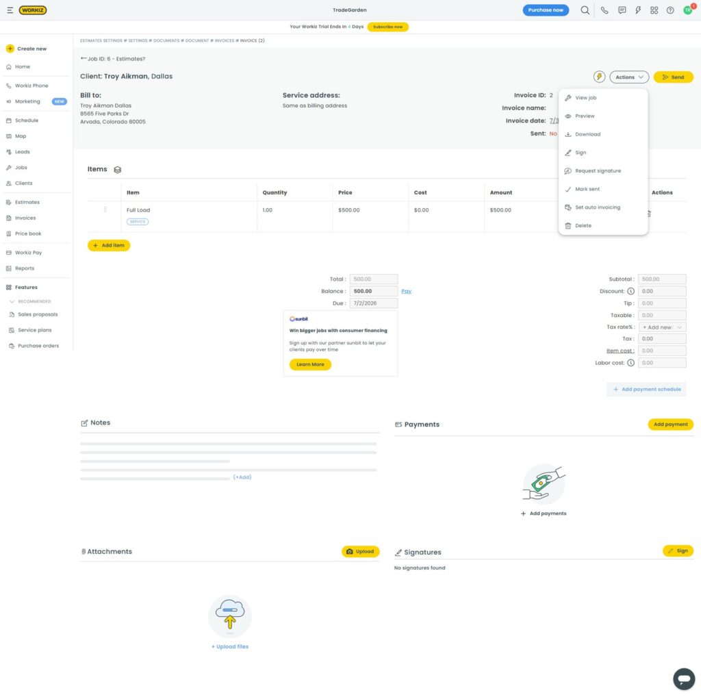 Invoicing and payments