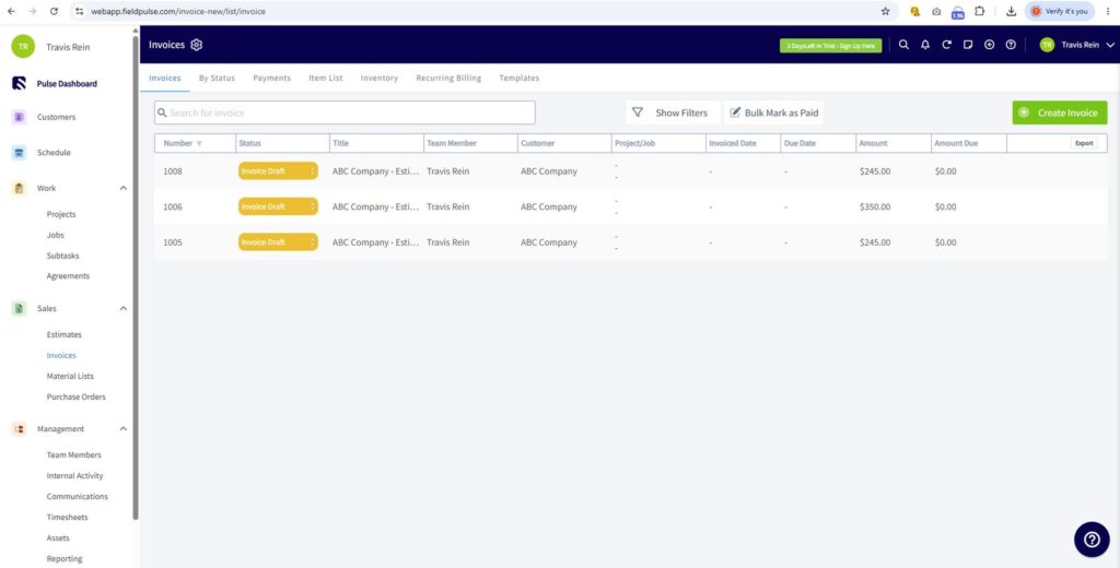 Invoicing and payments