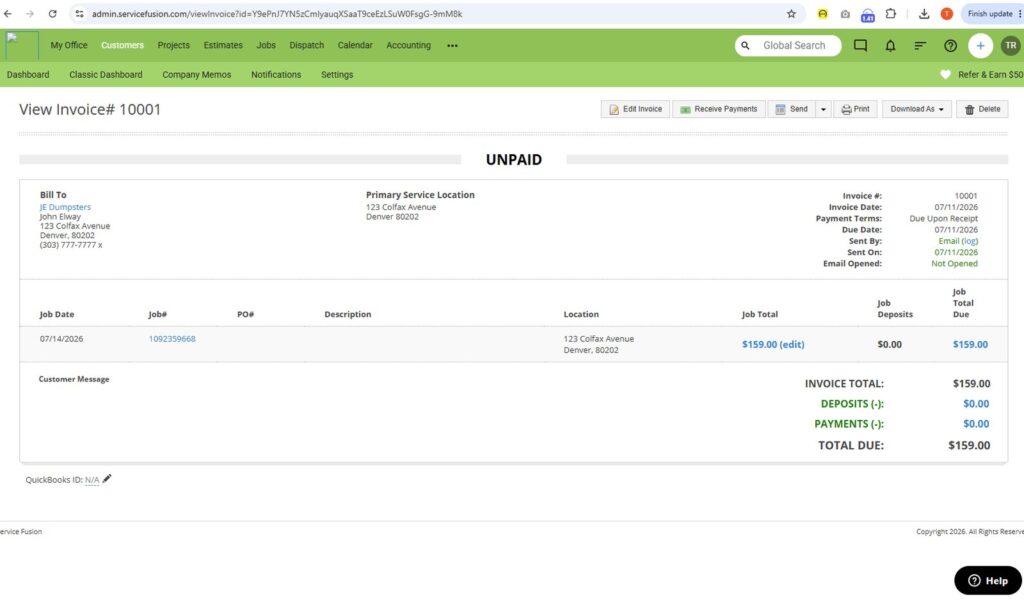 Invoicing and payments