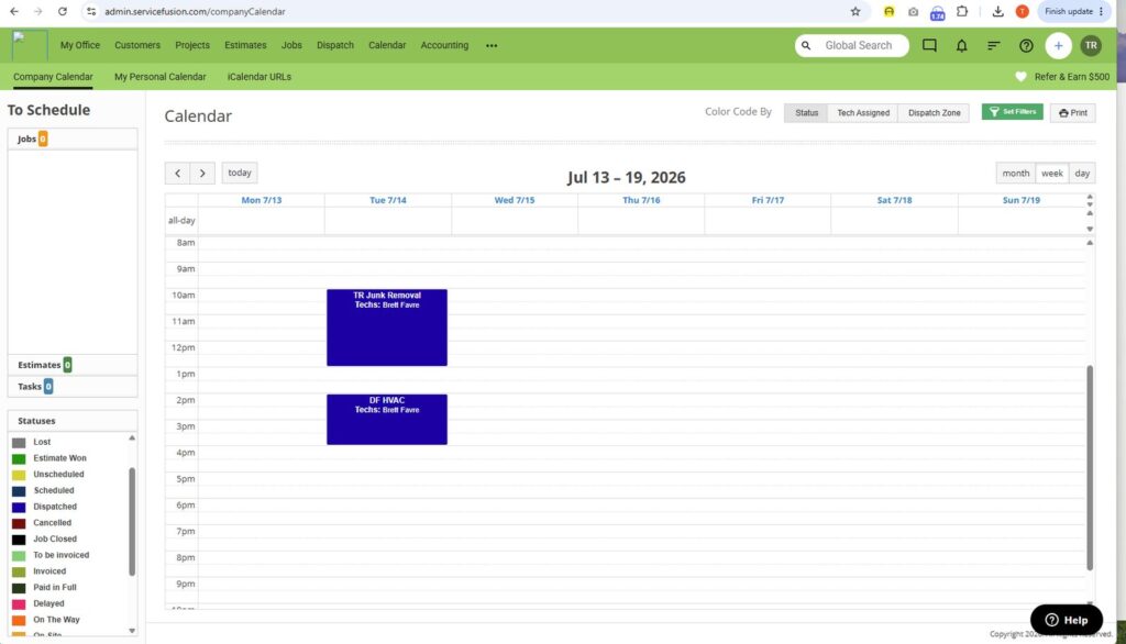 Scheduling and dispatch